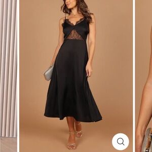 Petal & Pup Black Lace Midi Dress